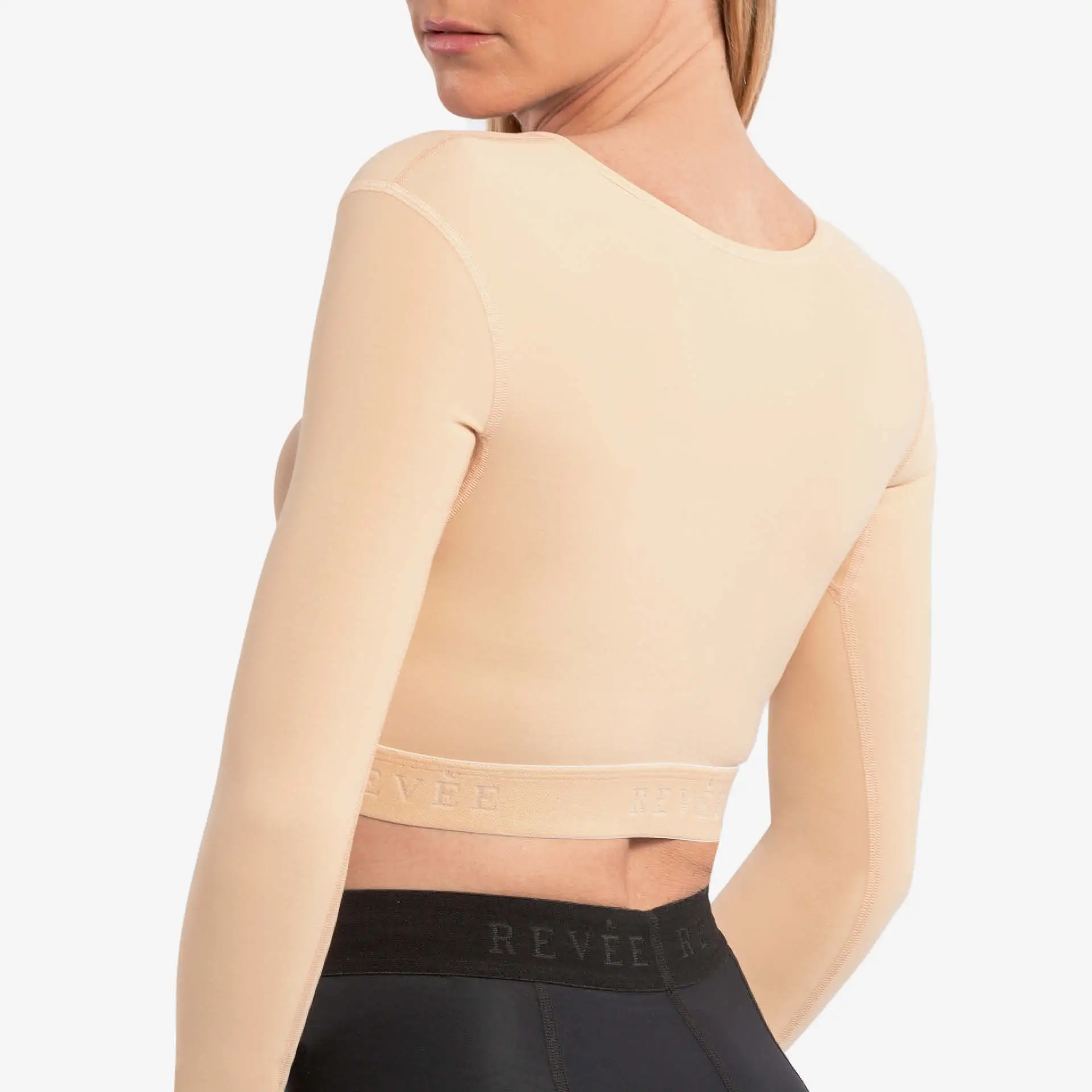 مشد طبي ضاغط بأكمام طويلة للذراع والظهر بعد الجراحة