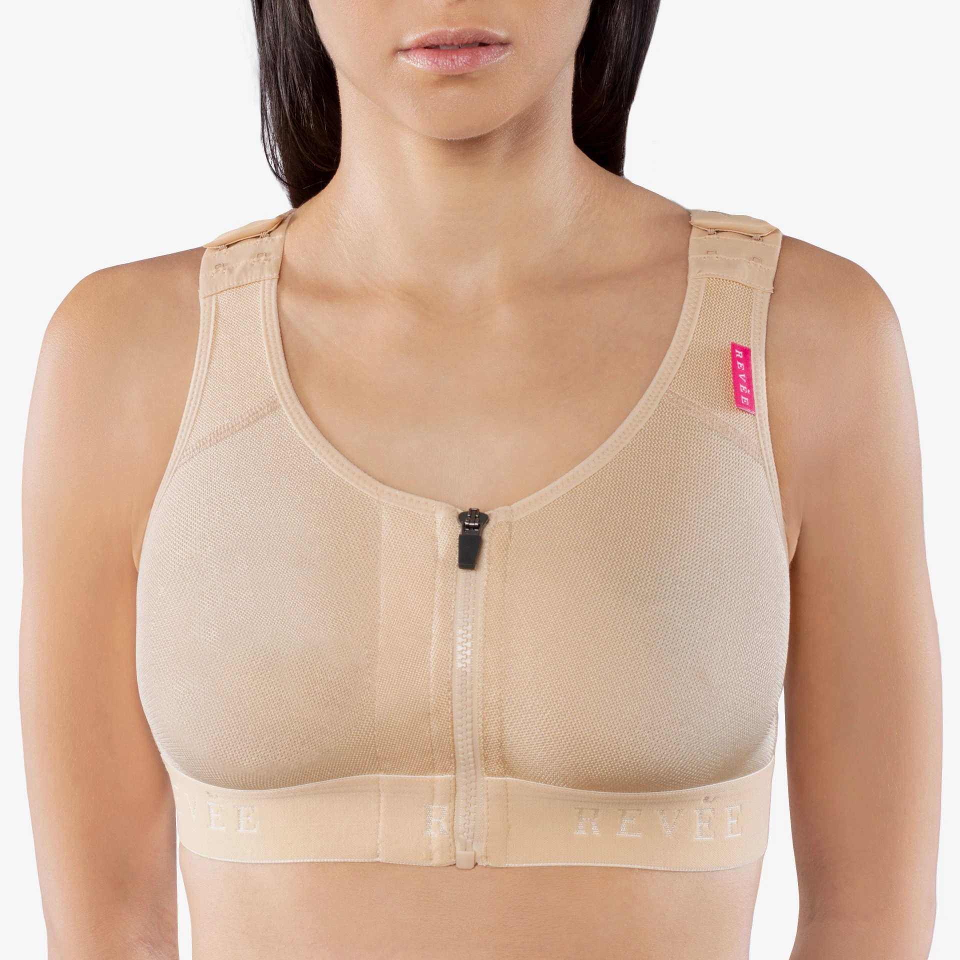 مشد طبي ضاغط بعد عمليات الصدر - لعمليات التكبير وتصغير الثدي (سحاب)