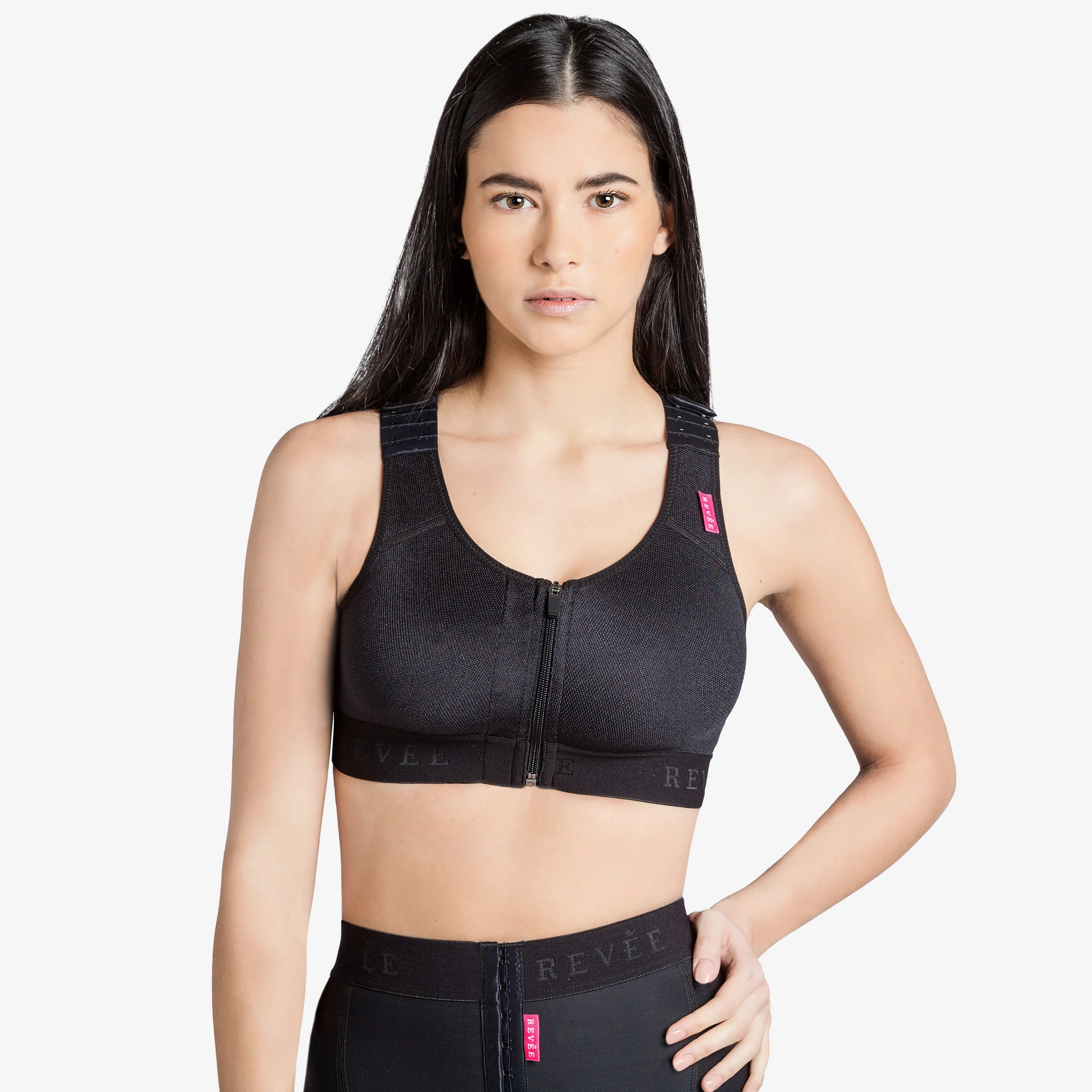 مشد طبي ضاغط بعد عمليات الصدر - لعمليات التكبير وتصغير الثدي (سحاب)