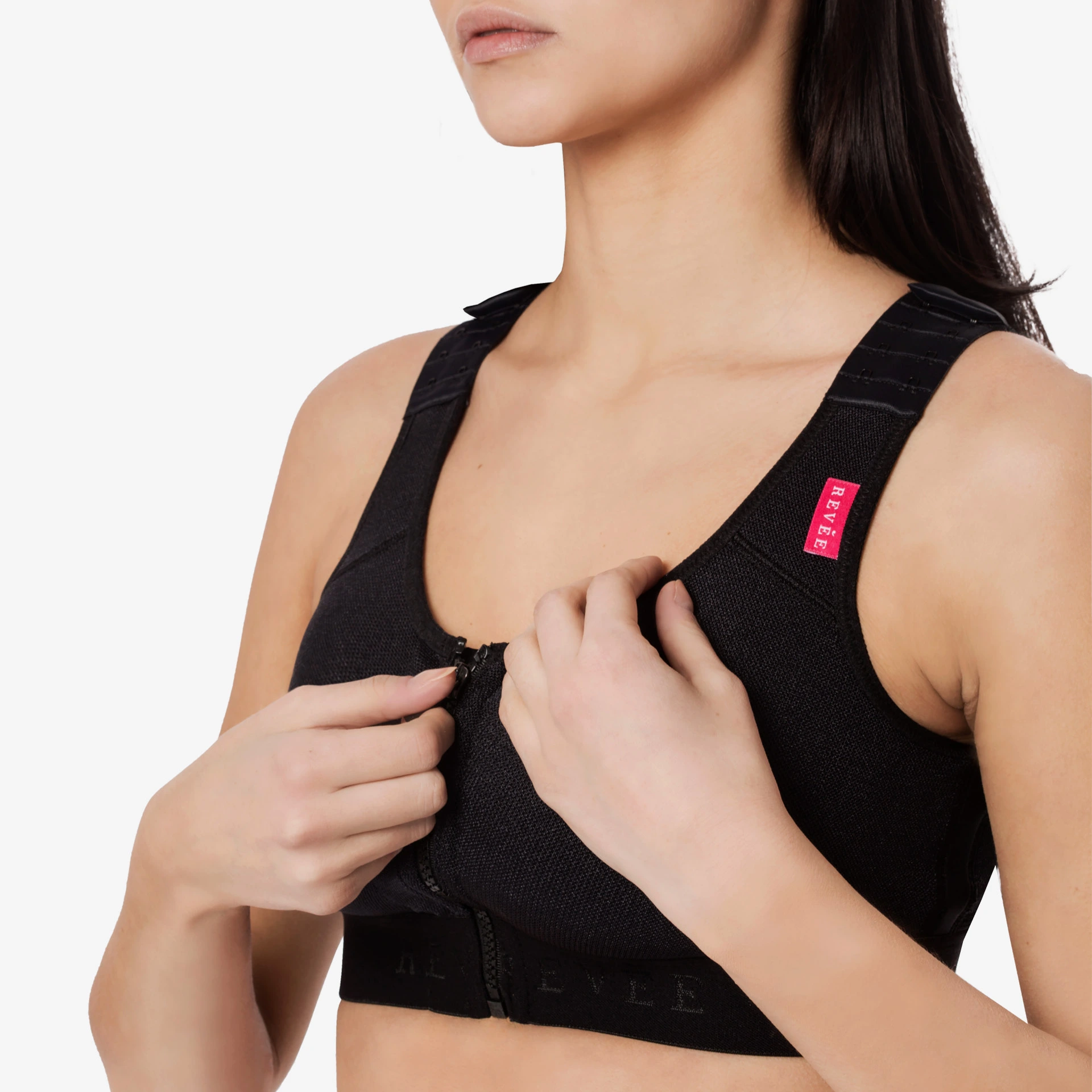 مشد طبي ضاغط بعد عمليات الصدر - لعمليات التكبير وتصغير الثدي (سحاب)